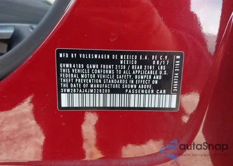 2018 Volkswagen Jetta 1.4T S from USA, damaged, VIN 3VW2B7AJ4JM228209